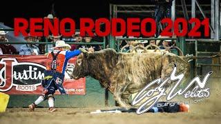 RENO RODEO 2021 , Bullriding, WRECKS AND SAVES - JB Mauney wins it all!