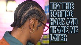 How to part your hair for straight back braids. Parting tutorial for braids.