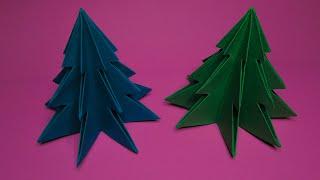 Origami Christmas tree, Christmas crafts 3D, Christmas decorations ideas, DIY tutorial.