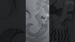 Mermaid Sketch | Cute Mermaid | Sketch for kids | Cute jalpari  #techtalkwithpal