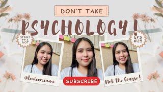 5 REASONS PSYCHOLOGY is NOT FOR YOU! #collegecourse #psychologystudent  | Lexi Comia (Philippines)