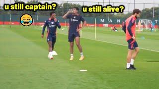 Maguire and Malacia did this in Man United training today