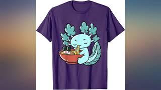 Cute Kawaii Anime Axolotl Japanese Ramen Noodles T-Shirt review