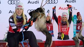 Mikaela Shiffrin Secures 89th World Cup Victory – Alongside a Reindeer – in Finland