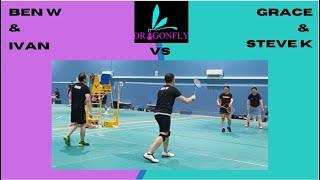 Dragonfly Badminton Zone - Ben W & Ivan vs Grace & Steve K