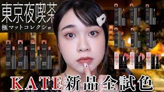 KATE我的錢包都給你啦️‍東京夜喫茶系列眼彩唇彩全試色️ Kate怪獸級持色唇膏(微發色)/零瑕肌密雪耀光校色乳/進化版持色眼線液筆/非常燒請小心服用｜阿臻