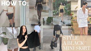 How to style: A Black mini skirt | Black skirt outfit ideas | Alyssa Meghan