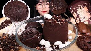 [증정이벤트]꾸덕 찐득한 룩트 초코퍼지 젤라또 먹방그래놀라 빵 쿠키 까지! CHOCOLATE GELATO ICE CREAM DESSERT MUKBANG ASMR