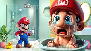 Baby Mario Hates Bathing  Super Mario Odyssey Story