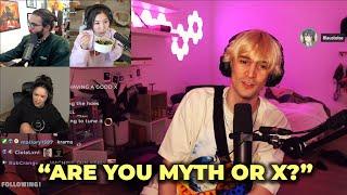 xQc Perfect Impression of Myth Confuses Valkyrae & Fuslie