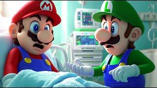 Mario is very ill - Lego Luigi enters the Nintendo Switch to save Mario! Mario Story