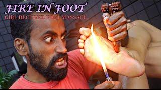 Fire Foot Massage | Leg Massage with Oil | Deep Tissue Massage | Toe, Knee Cracking | ASMR