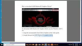 Download AMD Radeon R5 Graphics Driver on Windows 10/8/7