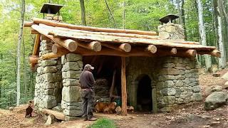 Man Builds House with STONES and LOGS in the Forest | by @bogdanintheforest4382