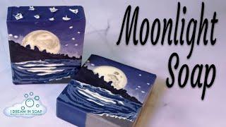 Moonlight cold process soap making tutorial. No soap scrapers or extruders. Landscape soap.