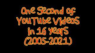 One Second of YouTube Videos in 16 years (2005-2021)