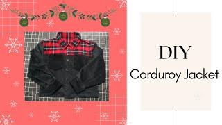 DIY/Sew corduroy jacket /Recycle old shirt /Easy tutorial /Color block