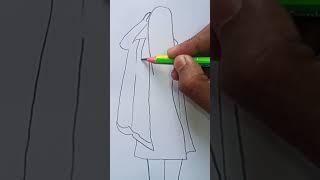 How to draw a girl with beautiful lehenga / pencil sketch of a girl #shorts