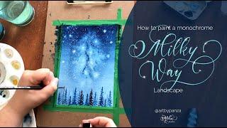 PAINTING TUTORIAL watercolor milky way galaxy, ArtbyPanza & The Aloha Studios