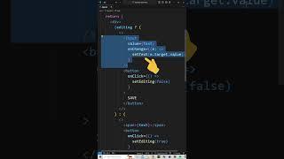 How to Edit Text in React JS in 60 Seconds #shorts
