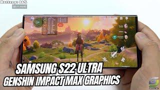 Samsung Galaxy S22 Ultra test game Genshin Impact Max Graphics 2024 | Highest 60 FPS