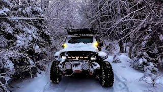 Overland Jeep Winter Snow Camping