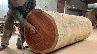 Amazing Craft Woodturning Products - Working Of Mr.Thanh With Giant Red Wood Lathe