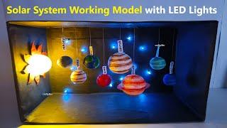 solar system working model with led lights - box types - hanging - science exhibition | craftpiller