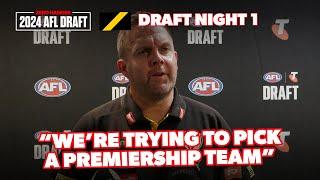 Blair Hartley speaks to the media after Draft Night | AFL Draft Night 2024