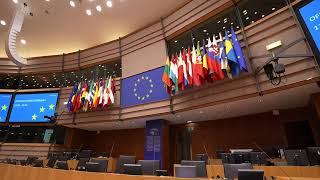 Playing in the Hemicycle of the EU parliament in Brussels