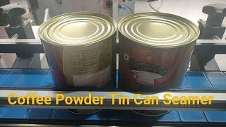 #Fully automatic #coffee powder metal container #crimping machine, #Bottom tin lid #sealing machine