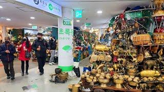 4K Seoul City Tour - Seoul Folk Flea Market, Antique Vintage Hunting