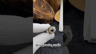 Золотая Печатка Rolex с чёрным бриллиантом 1 Ct и белыми бриллиантами 750 проба