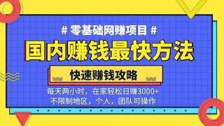 2023赚钱最快灰产网赚赚钱方法 教你怎样快速赚钱 日赚3000+合法 暴利 长久 新手可做！
