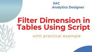 filter the table columns in Analytics Cloud | Analytics Designer