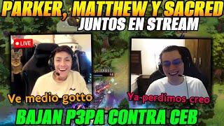 Parker, Matthew y sacred juntos en stream!bajan p3pa contra CEB!