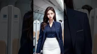 Flight Attendant8 [AI lookbook] AI ART (FASHION SHOW LOOKBOOK MODELS, video) #aiart #ailookbook