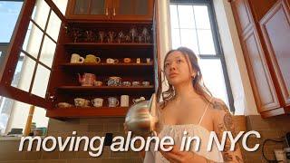 organizing my new kitchen + grocery shopping in new york | MOVING ALONE IN NYC ep.3