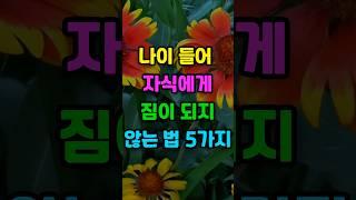 나이들어 자식에게 짐이 되지 않는 법 5가지 #명언 #좋은글 #지혜