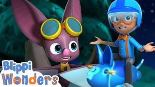 Blippi meets a Bat!  | Magic Stories and Adventures for Kids | Moonbug Kids