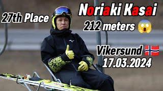 Noriaki Kasai  (51 yo) jumps 212 meters!!! / Vikersund  17.03.2024