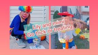 Lily and Mimi go trick or treating  #shorts