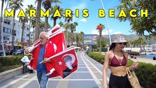 Marmaris Beach Walk 2022 4k l Turkey Travel Highlights