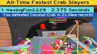 World Record Fastest 2.375 Seconds Coconut Crab Defeat | Bee Swarm Simulator