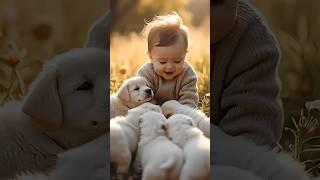 Baby and Puppies | #ytshorts #yt #trending #shortsfeed #shorts #cute #adoreble