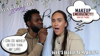 HUSBAND DOES MY MAKEUP CHALLENGE *hilarious*