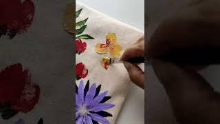 Paint a Tote Bag with me  / Acrylic Painting #youtubeshorts #shorts #acrylicpainting