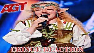 CRINGE Reaction  Freckled Zelda America’s Got Talent Audience ‍️ #agt #zelda #satire