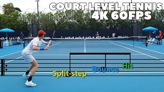 Jannik Sinner Rhythm Audio Cues  for better Timing | Split-Step, Bounce & Hit cues at Court Level