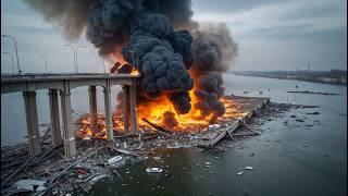 TRUMP WARNING! Russian Crimean Bridge Collapsed by Ukrainian combined strike of NATO F-16's planes!